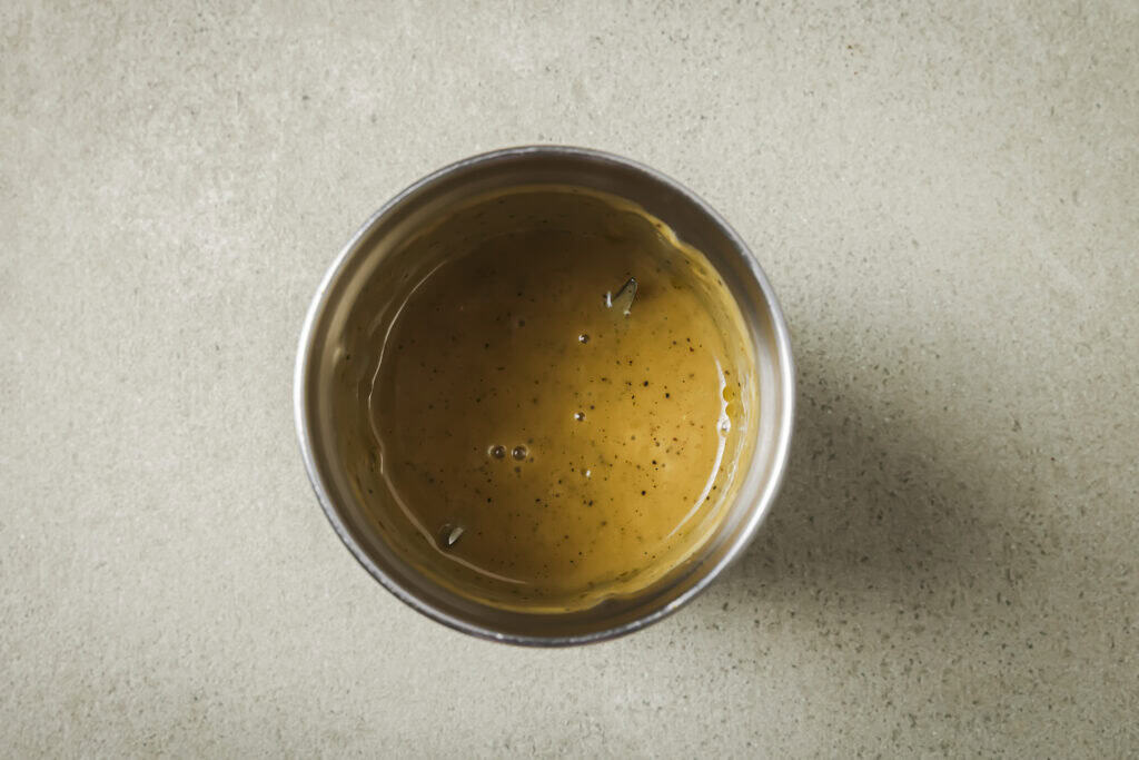 dressing in a blender cup